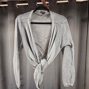 Torrid Gray Open-Knit Cardigan